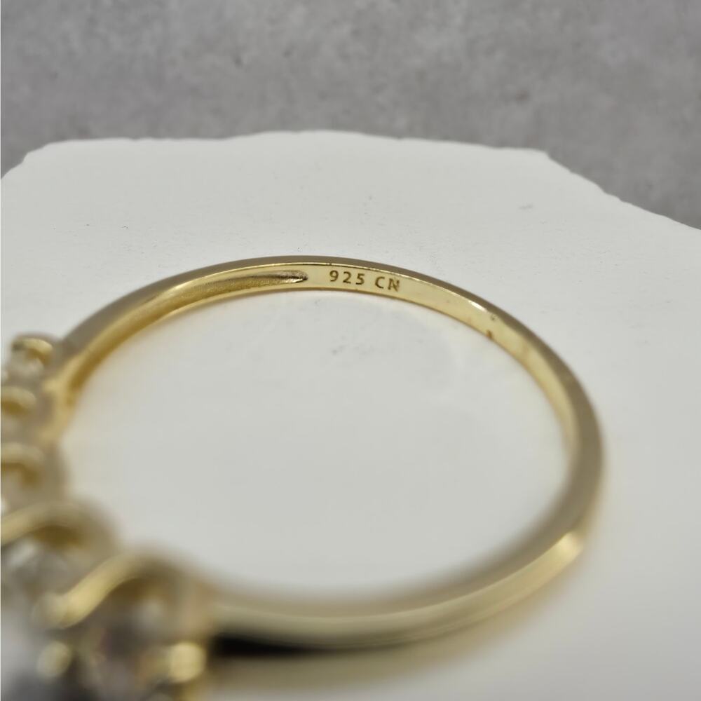 Size 7 or 9- 0.53ctw Moissanite Half Eternity Ring Gold Plated Silver GRA - Picture 6 of 8